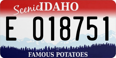 ID license plate E018751