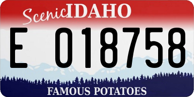 ID license plate E018758