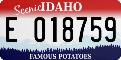 ID license plate E018759