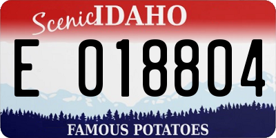 ID license plate E018804