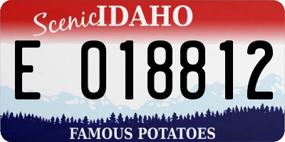 ID license plate E018812