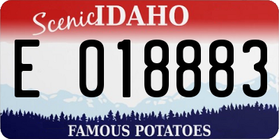 ID license plate E018883