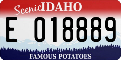 ID license plate E018889