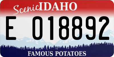 ID license plate E018892