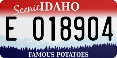 ID license plate E018904