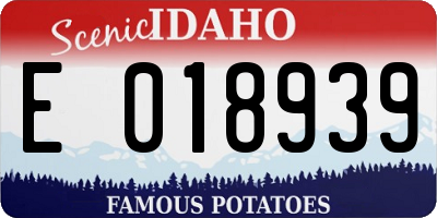 ID license plate E018939