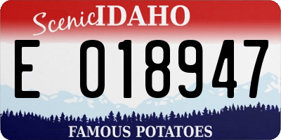 ID license plate E018947