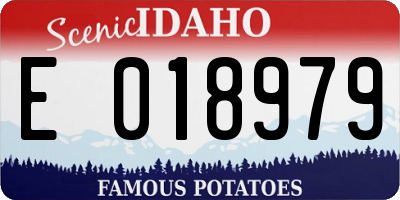 ID license plate E018979