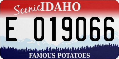 ID license plate E019066