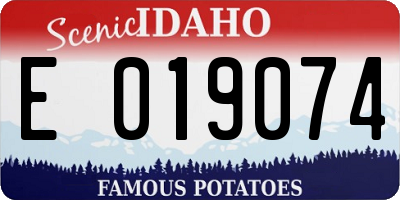 ID license plate E019074