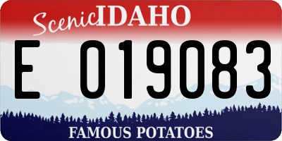 ID license plate E019083