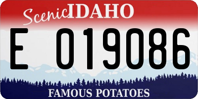 ID license plate E019086