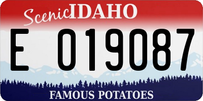 ID license plate E019087