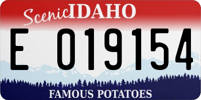 ID license plate E019154