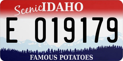 ID license plate E019179