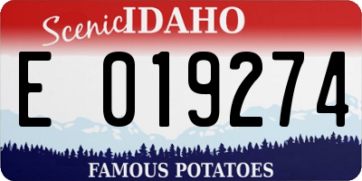 ID license plate E019274