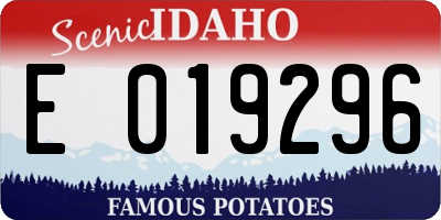 ID license plate E019296