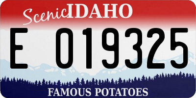 ID license plate E019325