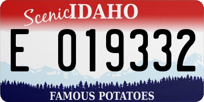 ID license plate E019332