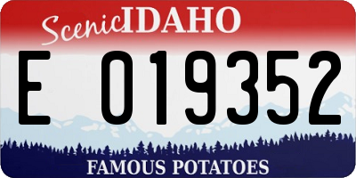 ID license plate E019352