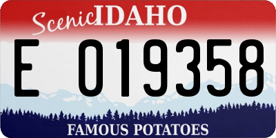 ID license plate E019358
