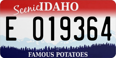 ID license plate E019364