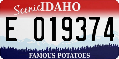 ID license plate E019374