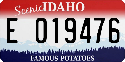 ID license plate E019476