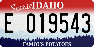 ID license plate E019543