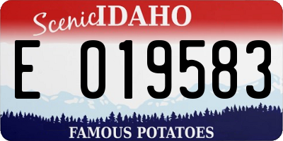 ID license plate E019583