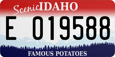 ID license plate E019588