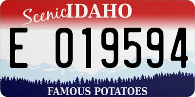 ID license plate E019594