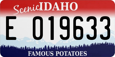 ID license plate E019633