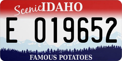 ID license plate E019652