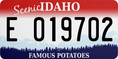 ID license plate E019702