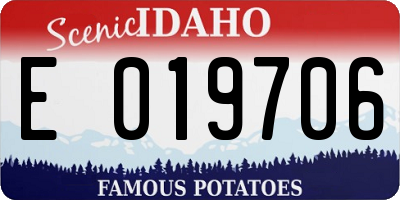 ID license plate E019706