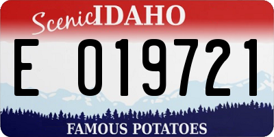 ID license plate E019721