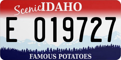 ID license plate E019727