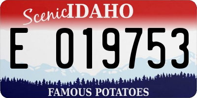 ID license plate E019753