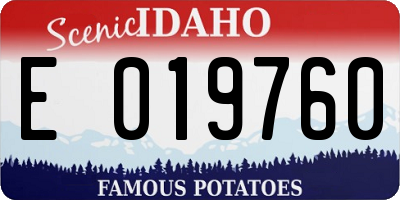 ID license plate E019760