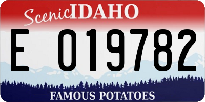 ID license plate E019782