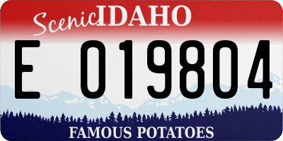 ID license plate E019804