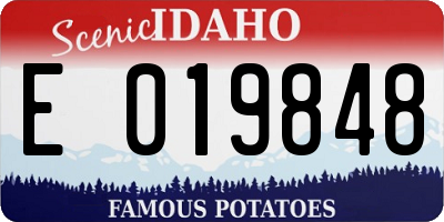 ID license plate E019848