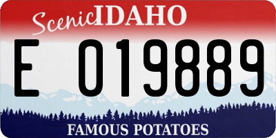 ID license plate E019889