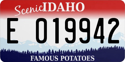 ID license plate E019942