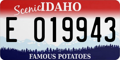 ID license plate E019943