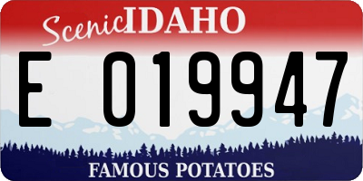 ID license plate E019947