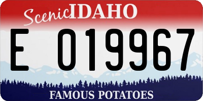 ID license plate E019967