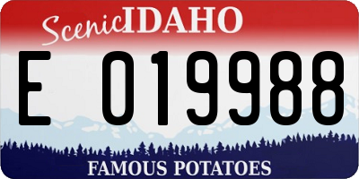 ID license plate E019988