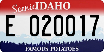 ID license plate E020017